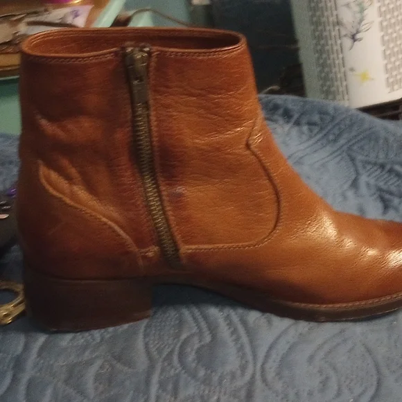 Frye Tan Leather Ankle Booties - Picture 2 of 7